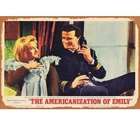 Zuhhgii Poster retrò classico del film "The Americanization of Emily" Lobby Card 7 James Garner Julie Andrews Melvyn Douglas, targa in metallo vintage per TV cinematografica, idea regalo per karaoke