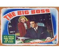 Zuhhgii Poster retrò classico del film THE BIG BOSS Lobby Card 2 Otto Kruger Gloria Dickson John Litel, targa vintage in metallo con scritta in lingua inglese "Old TV Movement", idea regalo per