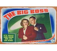Zuhhgii Poster retrò classico del film THE BIG BOSS Lobby Card 4 Otto Kruger Gloria Dickson John Litel, targa vintage in metallo con scritta in lingua inglese "Old TV", idea regalo per karaoke, bar