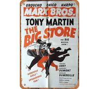Zuhhgii Poster retrò classico del film THE BIG STORE originale 1962 US One sheet Movie Poster The Marx Brothers Vintage Metal Tin Sign Old TV Film Poster Regalo Karaoke Bar Pub Club Piatti decorativi