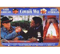 Zuhhgii Poster retrò classico del film THE COWBOY WAY Original Lobby Card 3 Woody Harrelson Kiefer Sutherland Dylan McDermott Vintage Metal Tin Sign Old TV Film Poster Regalo Karaoke Bar Pub Club