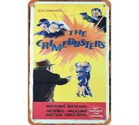 Zuhhgii Poster retrò classico del film THE CRIMEBUSTERS Poster originale del film Peter Mark Richman Film Noir Vintage Metal Tin Sign Old TV Film Poster regalo Karaoke Bar Pub Club Decorazione da