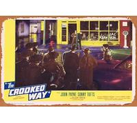 Zuhhgii Poster retrò classico del film THE CROOKED WAY Original Lobby card 3 Sonny Tufts John Payne Vintage Metal Tin Sign Old TV Film Poster Regalo Karaoke Bar Pub Club Piatti da parete decorativi