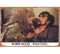 Zuhhgii Poster retrò del film Robin Hood Men in Tight Original Lobby Card 2 Cary Elwes Mel Brooks targa in metallo 20 x 30 cm, vintage del film antico classico cartello in metallo regalo bar karaoke