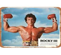 Zuhhgii Poster retrò del film Rocky 3 1982 targa in latta, vintage of classic old film, cartello in metallo per TV bar, regalo, karaoke, club musicale, ristorante, grotta, decorazione da parete, 20,3
