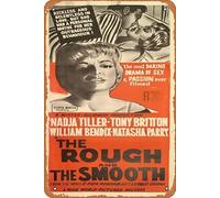 Zuhhgii Poster retrò del film Rough And The Smooth, The 1959, targa in metallo vintage del film vecchio poster in metallo per TV bar regalo karaoke music club ristorante uomo grotta decorazione da