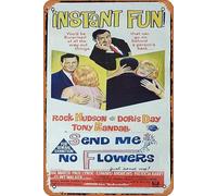 Zuhhgii Poster retrò del film "Send me no flowers", poster originale del film Rock Hudson Doris Day, targa in latta 20,3 x 30,5 cm, vintage del vecchio film, cartello in metallo per bar, regalo per