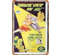 Zuhhgii Poster retrò del film SHACK OUT ON 101, poster originale del film Terry Moore Frank Lovejoy Richardson Studio, targa in metallo 20,3 x 30,5 cm, stile vintage del film antico