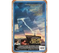 Zuhhgii Poster retrò del film "Short Circuit 1986", targa in metallo, stile vintage, decorazione da parete per bar, karaoke, musica, ristorante, grotta, 20,3 x 30,5 cm.