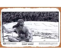 Zuhhgii Poster vintage classico del film "Cast away" originale del film Tom Hanks, in metallo, per karaoke, bar, pub, club, decorazione per la casa, 20,3 x 30,5 cm