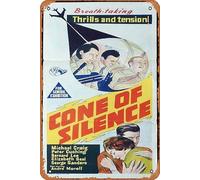 Zuhhgii Poster vintage classico del film CONE OF SILENCE Original Daybill Poster del film Peter Cushing Michael Craig Poster in metallo targa TV poster regalo karaoke bar pub club piatti decorativi da