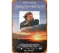 Zuhhgii Poster vintage classico del film DANCES WITH WOLVES Daybill Poster del film Kevin Costner Mary McDonnell Poster in metallo metallo poster TV poster regalo karaoke bar pub club piatti