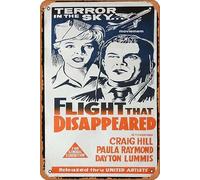 Zuhhgii Poster vintage classico del film The Flight That Disappeared, poster originale del film Craig Hill, Paula Raymond, poster in metallo per TV, regalo, karaoke, bar, pub, club, decorazione da