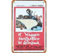 Zuhhgii Poster vintage classico del film The Golden Voyage of Sinbad, poster originale del film Locandina Ray Harryhausen retrò in metallo TV poster regalo karaoke bar pub club piatti decorativi da