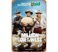 Zuhhgii Poster vintage del film "A Million Ways to Die in the West", poster vintage in latta, decorazione da parete, poster musicale, bar, pub, caffetteria, cucina, bagno, karaoke, cartello in metallo