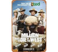 Zuhhgii Poster vintage del film "A Million Ways to Die in the West", poster vintage in latta, decorazione da parete, poster musicale, bar, pub, caffetteria, cucina, bagno, karaoke, cartello in metallo
