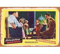 Zuhhgii Poster vintage del film The Long Wait, biglietto originale della hall autografato da Mary Ellen Kay, retro del classico vecchio film, poster in metallo per TV bar, discoteca, ristorante
