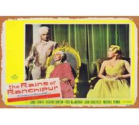 Zuhhgii Poster vintage del film The Rains of Rankipur, biglietto originale della hall 3 Lana Turner Richard Burton Retro of Classic Old Film Poster Metal Sign TV Bar Wall Club Restaurant Man Cave Wall
