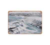 Zuhhgii Poster vintage in metallo - Hraun Photography A Night At The Gullfoss Targa in metallo 30,5 x 20,3 cm adatto per decorazione da parete di bar, caffetteria, garage, grotta di uomini
