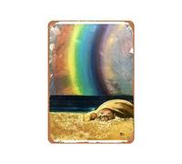 Zuhhgii Poster vintage in metallo, motivo: Alicia Jones Sleepy Seal On The Beach, 30,5 x 20,3 cm, adatto per decorazione da parete di bar, caffetteria, garage, grotta