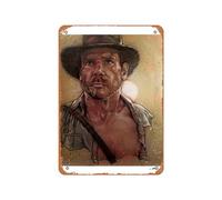 Zuhhgii Poster vintage in metallo, motivo: Jason Buchwitz Indiana Jones, 30,5 x 20,3 cm, adatto per decorazione da parete di bar, caffetteria, garage, grotta