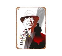 Zuhhgii Poster vintage in metallo, motivo: Nato Gomes, Leonard Cohen Hallelujah, 30,5 x 20,3 cm, adatto per decorazione da parete di bar, caffetteria, garage, grotta degli uomini