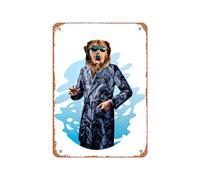 Zuhhgii Poster vintage in metallo, motivo: Pepe Psiche che fuma il cane Pepe Psiche, 30,5 x 20,3 cm, adatto per decorazione da parete di bar, caffetterie, garage, grotte di uomini