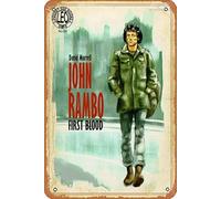 Zuhhgii Rambo First Blood Retro Targa in metallo vintage Cucina Garage Man Cave Decorazione da parete Divertente Regalo Bar Decorazioni Art Poster Targa in latta 20,3 x 30,5 cm.