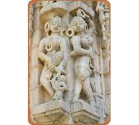 Zuhhgii Ranakpur Jain Temple with Carving Between Ghanerao and Udaipur Rajasthan India Divertente targa metallica in latta per bambini poster Soul Art Wall Plate Decor Outdoor Indoor Wall Panel Retro
