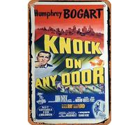 Zuhhgii Retro Classic KNOCK ON ANY DOOR originale Daybill Movie Poster Humphrey Bogart George Macready Film Noir Targa in metallo targa dipinta moderna decorazione da parete vintage film TV metallo