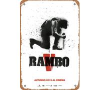 Zuhhgii Retro Rambo: Last Blood (#1 of 9) Targa in metallo stile vintage per cucina, decorazione da parete, poster del film 2019, decorazioni per bar, targhe artistiche in latta, 20 x 30 cm