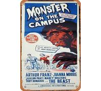 Zuhhgii Retro Targa in latta Monster on the Campus originale Daybill Movie poster Arthur Franz Sci Fi Classic Movie TV Poster Decor Wall Art Painting Poster Musical Bar Pub Cafe Wall Kitchen Bathroo