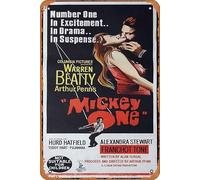 Zuhhgii Retro Tin Sign MICKEY ONE Originale Daybill Movie Poster Warren Beatty Alexandra Stewart Classic Movie TV Poster Decor Wall Art Painting Poster Musical Bar Pub Cafe Parete Cucina Bagno Poster