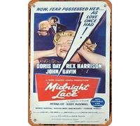 Zuhhgii Retro Tin Sign MIDNIGHT LACE Original Daybill Movie Poster Doris Day Rex Harrison John Gavin Classic Movie TV Poster Decor Wall Art Painting Poster Musical Bar Pub Cafe Parete Cucina Bagno