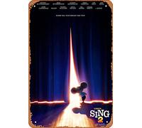 Zuhhgii Sing 2 (Scarlett Johansson, Taron Egerton) Poster del film Film Cinema Theatre 20,3 x 30,5 cm - Targa in metallo vintage per casa, bar, pub, garage, decorazione regalo