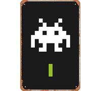 Zuhhgii Space Invader, divertente targa vintage in latta da parete a tema anime, poster retrò in ferro, per bar, caffetteria, garage, casa, regalo di compleanno, matrimonio, 30,5 x 20,3 cm.