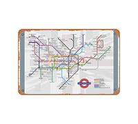 Zuhhgii Stampa artistica vintage con scritta "Going Underground, A Music Map Of Great British Bands", 20,3 x 30,5 cm, in metallo, stile retrò, vintage, per casa, bar, pub, garage, decorazione regalo