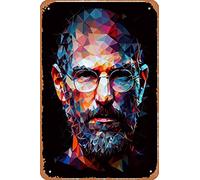 Zuhhgii Steve Jobs Apple Pop Art divertente targa vintage in latta da parete Anime Cartoon poster retrò pittura ferro placca metallo per bar caffetteria garage casa regalo compleanno matrimonio 30,5 x