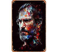 Zuhhgii Steve Jobs Low Poly Pop Art Divertente targa vintage in latta da parete Anime Cartoon poster retrò pittura in ferro placca in metallo per bar, caffetteria, garage, casa, regalo di compleanno e