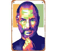 Zuhhgii Steve Jobs Pop Art Divertente targa vintage in latta da parete Anime Cartoon poster retrò pittura in ferro placca in metallo per bar caffetteria garage casa regalo compleanno matrimonio 30,5 x