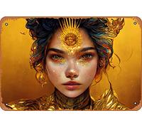 Zuhhgii Surya Magic and Fantasy People Concept Art Targa in metallo latta - 20,3 x 30,5 cm, stile vintage, decorazione da parete