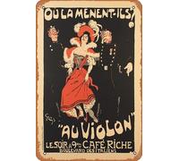 Zuhhgii Targa 103 Au Violon, Maitres de l'Affiche" poster del film retrò pellicola targa in latta per bar ristorante casa parete retrò club ristorante uomo grotta regalo vintage metallo segno 30,5 x