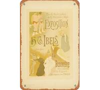 Zuhhgii Targa 138 con scritta in lingua inglese "Exposition H. G. Ibels,Maitres de l'Affiche" poster del film retrò pellicola targa in latta per bar ristorante casa parete retrò club ristorante uomo