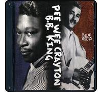 Zuhhgii Targa artistica da parete con scritta "BB King, Pee Wee Crayton", blu su blues, stile vintage con musica rock, decorazione da parete, per palestra, piscina, bar, bagno, cortile, garage, pub