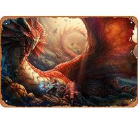Zuhhgii Targa decorativa da parete in metallo con scritta "Legendary Boon Magic and Fantasy Animals and Creatures", 20,3 x 30,5 cm, stile vintage