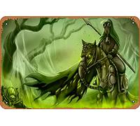 Zuhhgii Targa decorativa da parete in metallo con scritta "Pestilence Magic and Fantasy Animals and Creatures", 20 x 30 cm, stile vintage, decorazione da parete