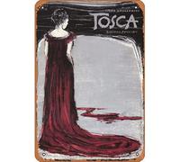 Zuhhgii Targa in latta con film retrò - Tosca - Puccini, Opera polacca di Ryszard Kaja - Decorazione Regali Star Posters Retro Cartoon Film Animazione Auto Divertente Metallo per Musica Bar Casa Caffè