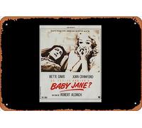 Zuhhgii Targa in latta retrò con scritta in lingua inglese "What Ever Happened to Baby Jane" (lingua italiana non garantita), divertente targa in metallo, con scritta in lingua inglese "What Ever