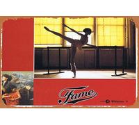 Zuhhgii Targa in latta retrò FAME Original Lobby Card 1 Eddie Barth Irene Cara, poster in metallo retrò vintage classico per film e televisione, decorazione artistica da parete per bar, club, film, 20