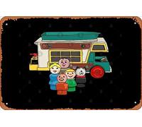 Zuhhgii Targa in latta retrò Fisher Price Little People Family Camping Vintage divertente novità segni in metallo uomo grotta segni umoristici film musica bar arte poster stampa retrò decorazione da